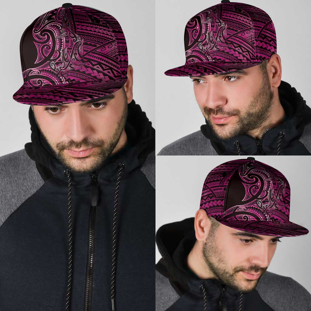 New Zealand Hammerhead Shark Snapback Cap Maori Haehae Mangopare Pink - Aussie Hoodie