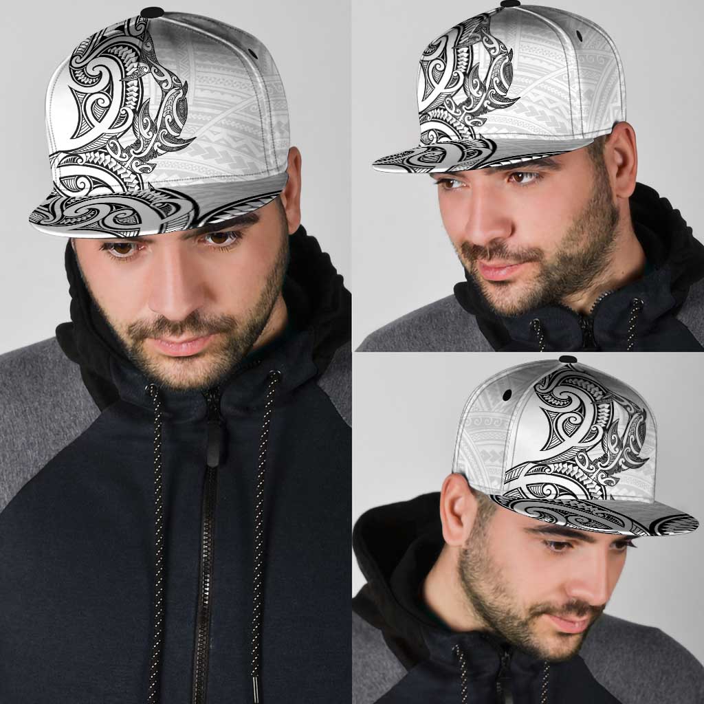 New Zealand Hammerhead Shark Snapback Cap Maori Haehae Mangopare White - Aussie Hoodie