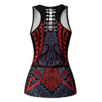 New Zealand Hollow Tank Top Maori Kiwiana Pattern Tukutuku Motif