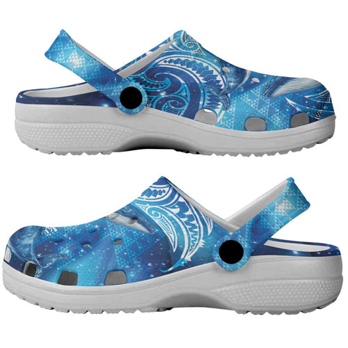 New Zealand Humpback Whale Matariki Clogs Shoes Maori New Year Taniko Niho Taniwha