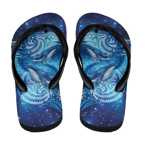 New Zealand Humpback Whale Matariki Flip Flops Maori New Year Taniko Niho Taniwha