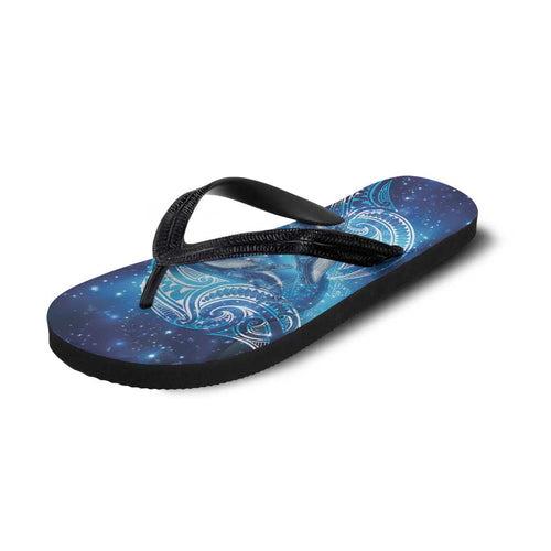 New Zealand Humpback Whale Matariki Flip Flops Maori New Year Taniko Niho Taniwha