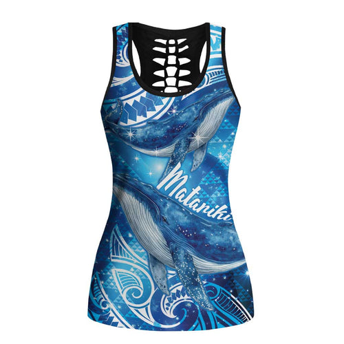 New Zealand Humpback Whale Matariki Hollow Tank Top Maori New Year Taniko Niho Taniwha