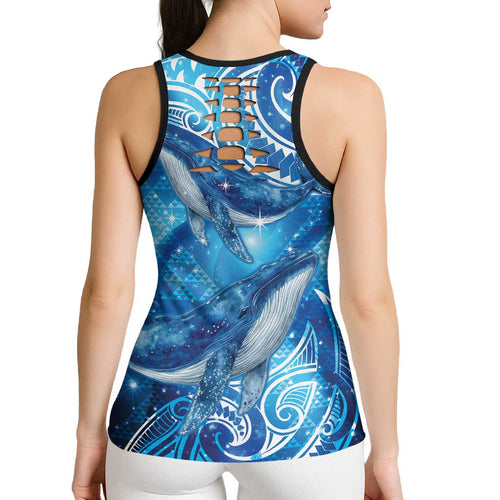New Zealand Humpback Whale Matariki Hollow Tank Top Maori New Year Taniko Niho Taniwha