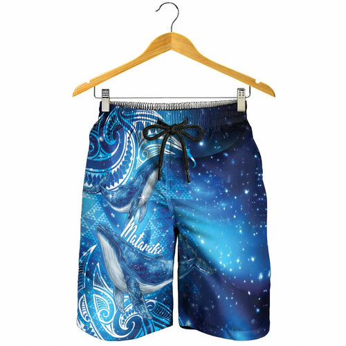 New Zealand Humpback Whale Matariki Shorts for Men Maori New Year Taniko Niho Taniwha