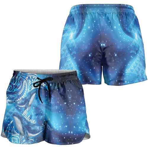 New Zealand Humpback Whale Matariki Shorts for Women Maori New Year Taniko Niho Taniwha