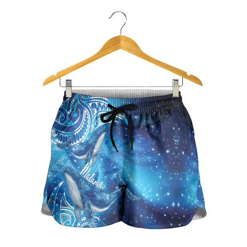 New Zealand Humpback Whale Matariki Shorts for Women Maori New Year Taniko Niho Taniwha