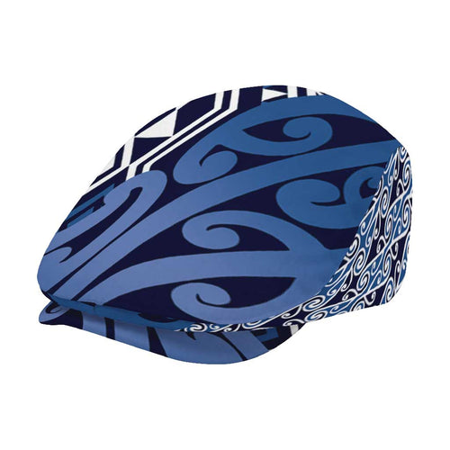 New Zealand Jeff Hat Aotearoa Kowhaiwhai Mix Taniko Art - Blue - Aussie Hoodie