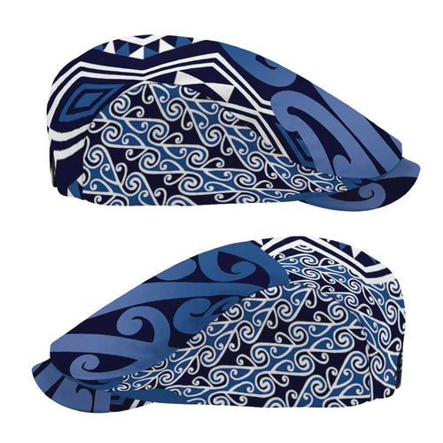 New Zealand Jeff Hat Aotearoa Kowhaiwhai Mix Taniko Art - Blue - Aussie Hoodie