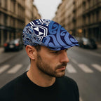 New Zealand Jeff Hat Aotearoa Kowhaiwhai Mix Taniko Art - Blue - Aussie Hoodie
