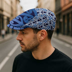 New Zealand Jeff Hat Aotearoa Kowhaiwhai Mix Taniko Art - Blue - Aussie Hoodie