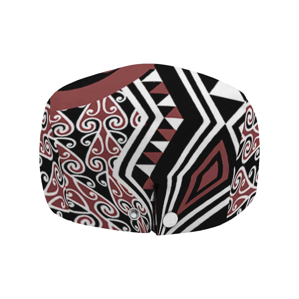 New Zealand Jeff Hat Aotearoa Kowhaiwhai Mix Taniko Art - Brown - Aussie Hoodie