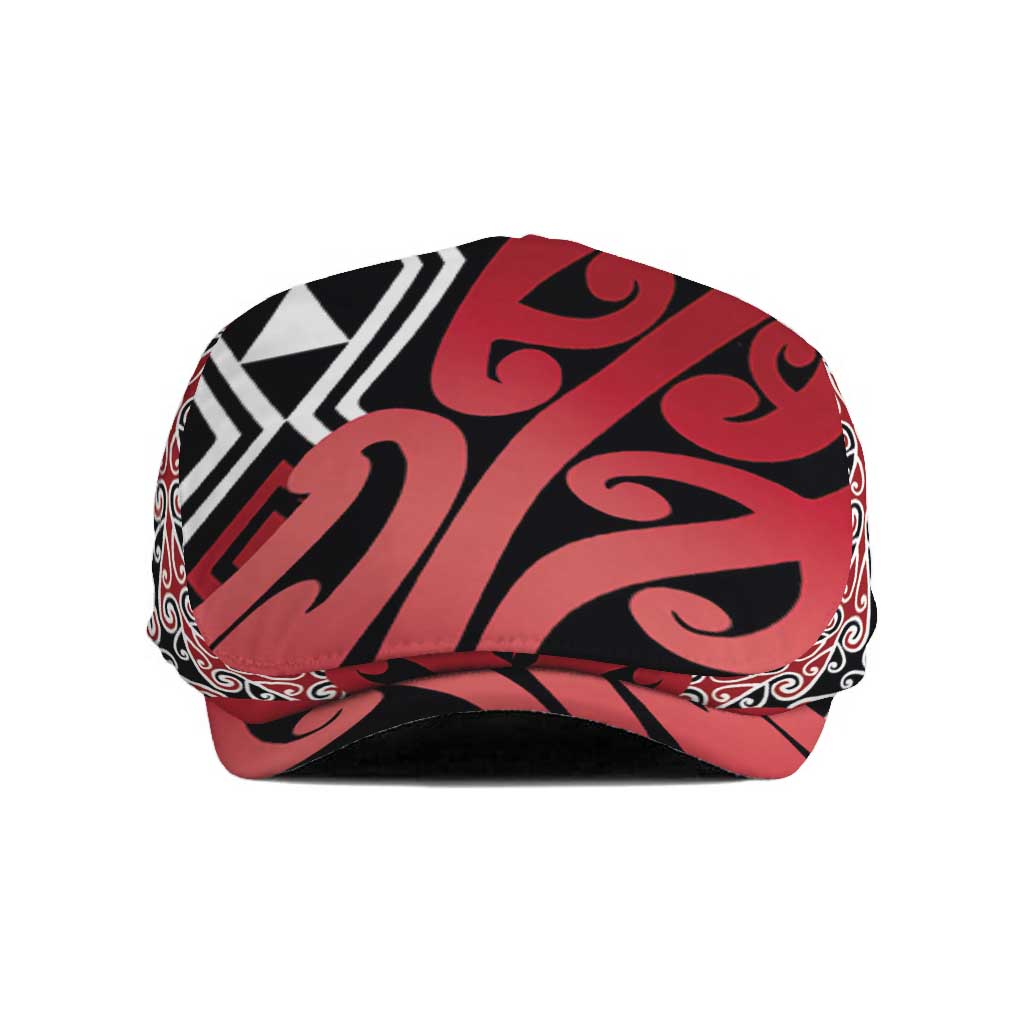 New Zealand Jeff Hat Aotearoa Kowhaiwhai Mix Taniko Art - Red - Aussie Hoodie