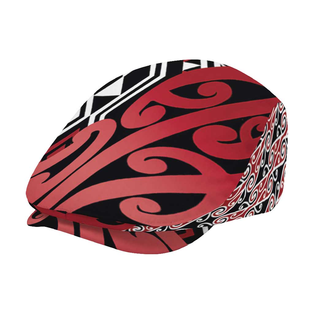 New Zealand Jeff Hat Aotearoa Kowhaiwhai Mix Taniko Art - Red - Aussie Hoodie