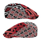 New Zealand Jeff Hat Aotearoa Kowhaiwhai Mix Taniko Art - Red - Aussie Hoodie