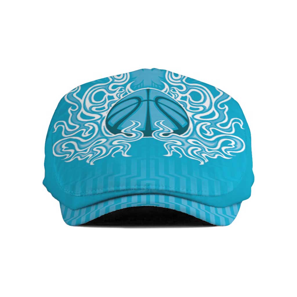 New Zealand Jeff Hat Fire Basketball Maori Tribal Sky Blue - Aussie Hoodie