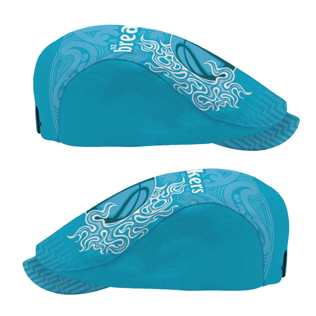 New Zealand Jeff Hat Fire Basketball Maori Tribal Sky Blue - Aussie Hoodie