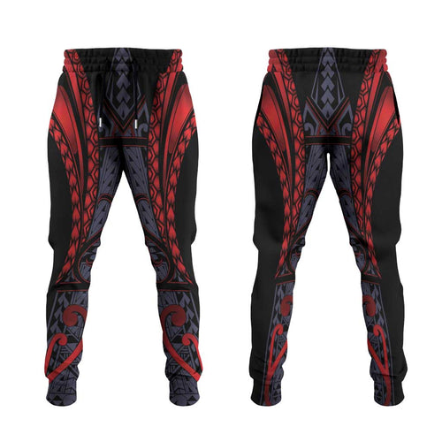 New Zealand Jogger Pants Maori Kiwiana Pattern Tukutuku Motif