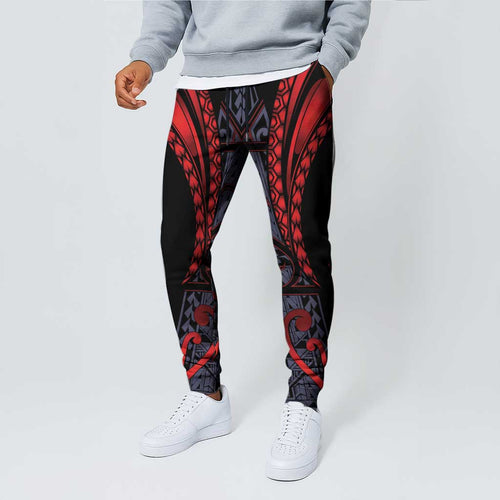 New Zealand Jogger Pants Maori Kiwiana Pattern Tukutuku Motif