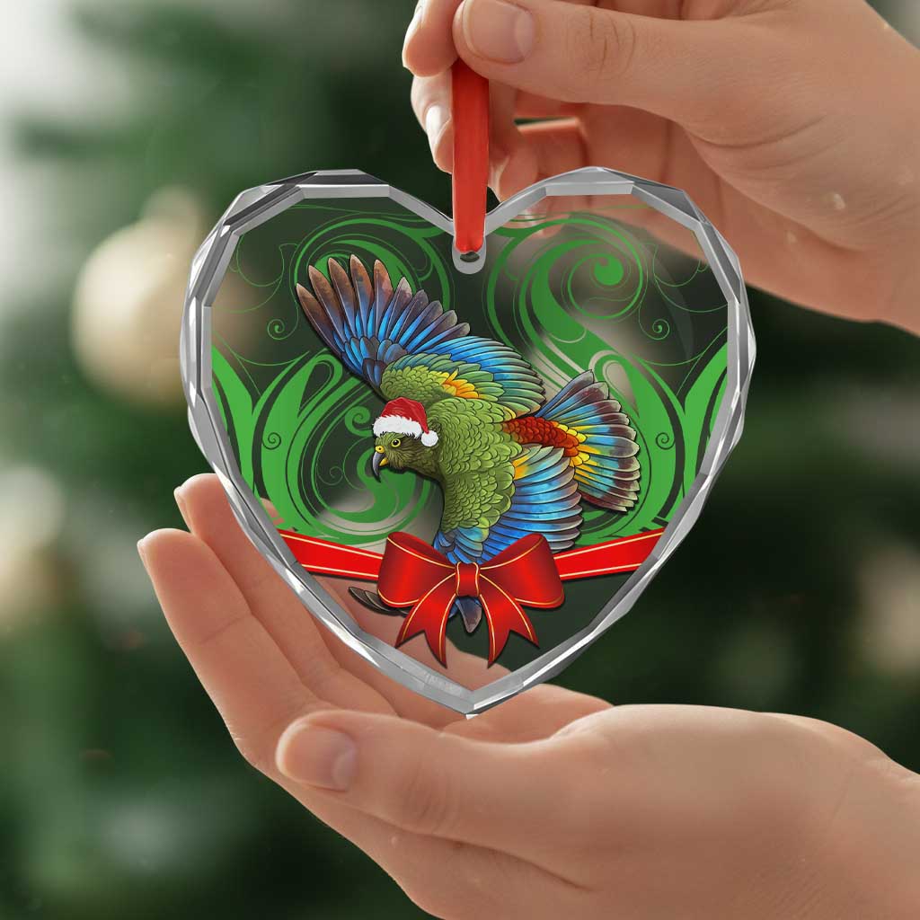 New Zealand Kea Bird Christmas Glass Ornament
