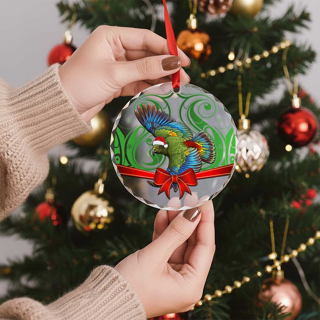 New Zealand Kea Bird Christmas Glass Ornament