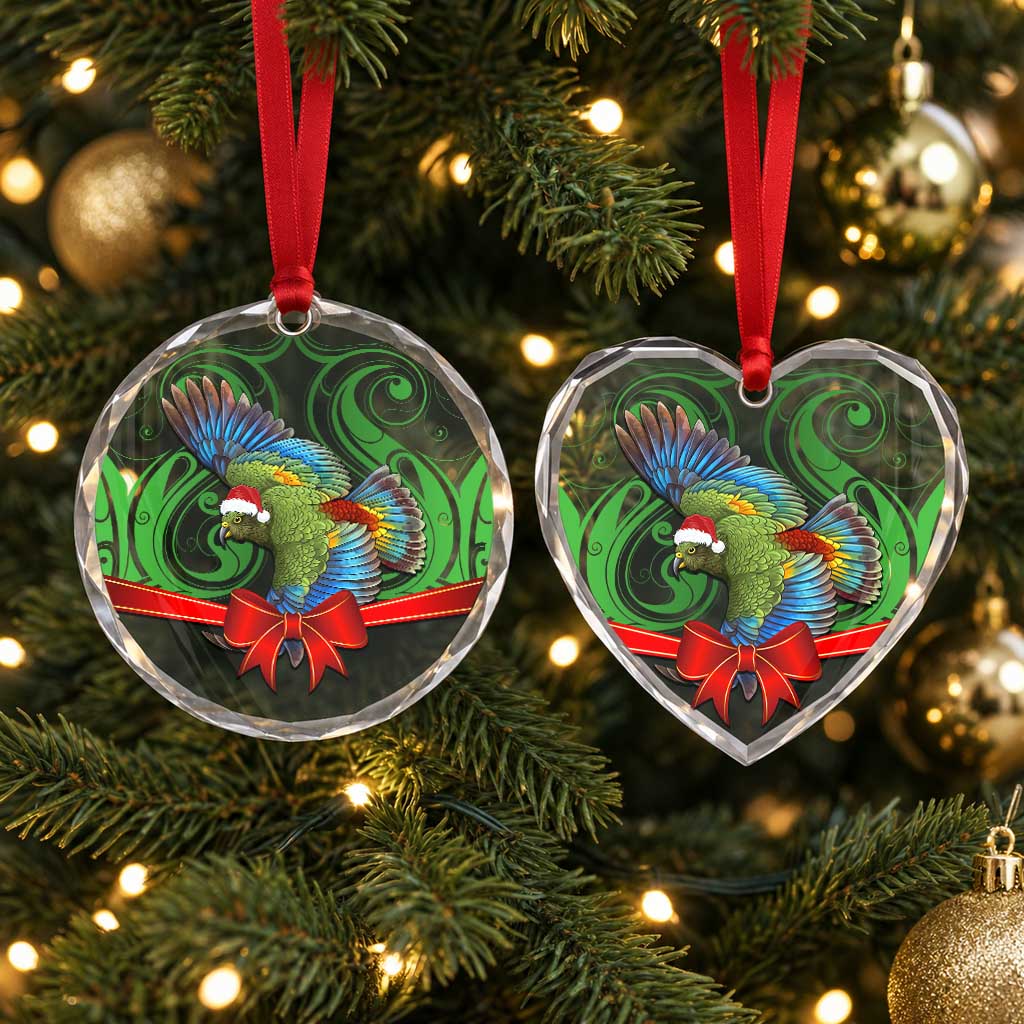 New Zealand Kea Bird Christmas Glass Ornament