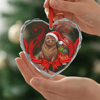 New Zealand Kekeno Seal Christmas Glass Ornament