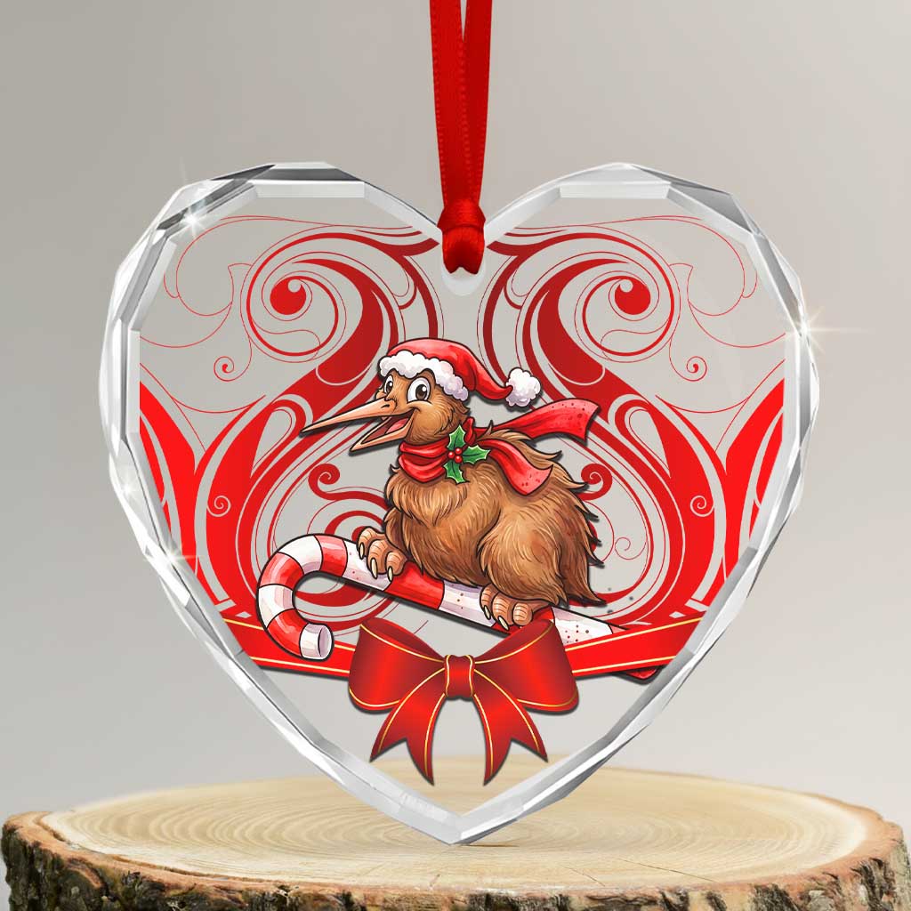 New Zealand Kiwi Bird Christmas Glass Ornament