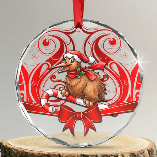 New Zealand Kiwi Bird Christmas Glass Ornament