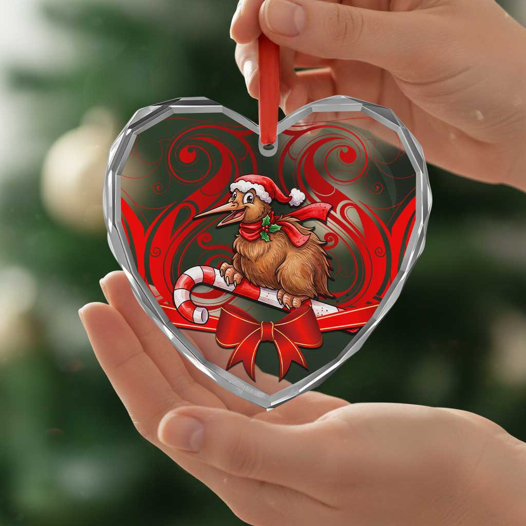New Zealand Kiwi Bird Christmas Glass Ornament