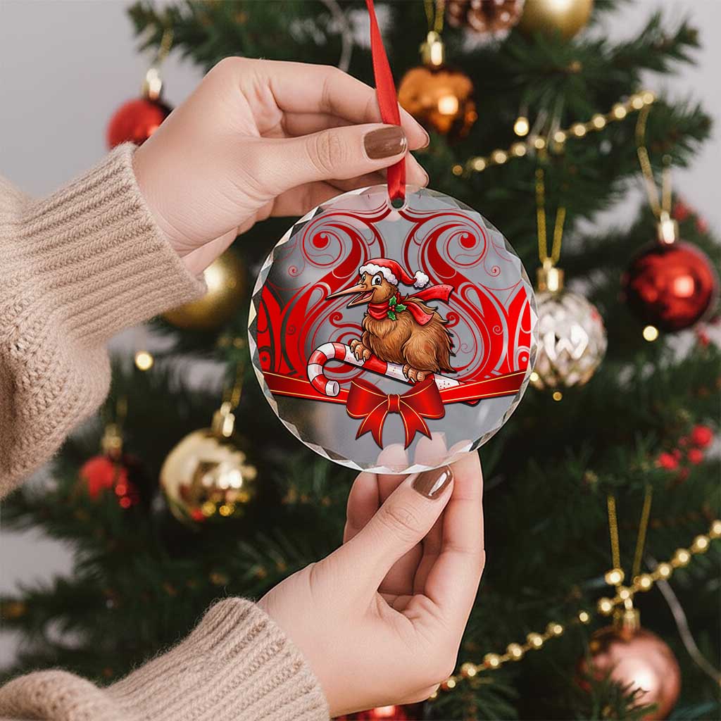 New Zealand Kiwi Bird Christmas Glass Ornament