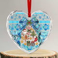 New Zealand Kowhai Ngutukaka Christmas Bow Glass Ornament Meri Kirihimete