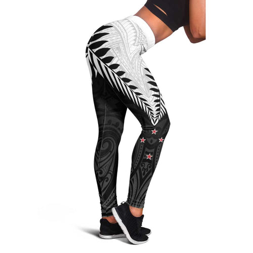 New Zealand Leggings Aotearoa Maori Kiwi Black Fern - Aussie Hoodie