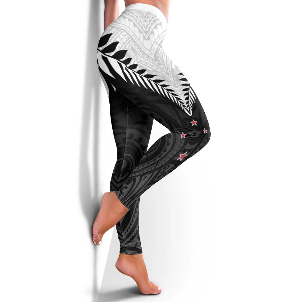 New Zealand Leggings Aotearoa Maori Kiwi Black Fern - Aussie Hoodie