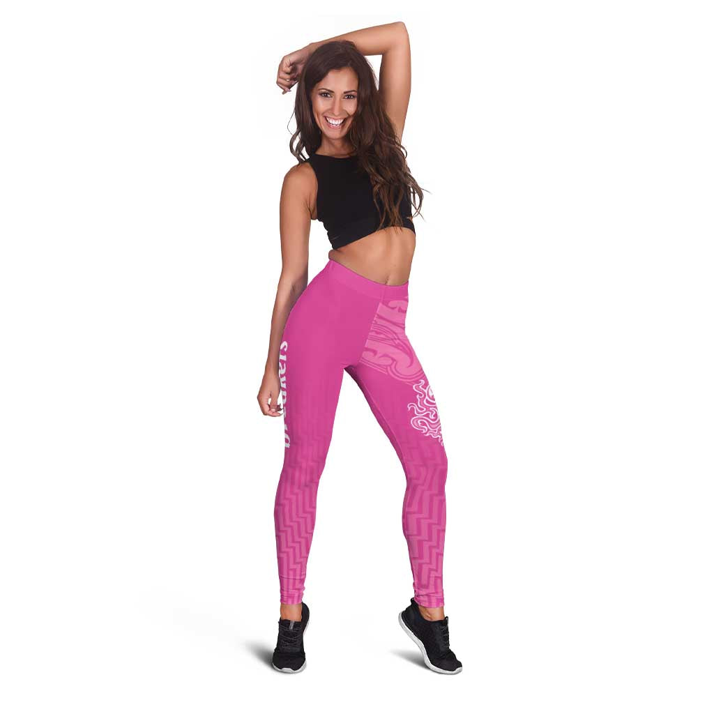 New Zealand Leggings Fire Basketball Maori Tribal Pink - Aussie Hoodie