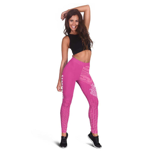 New Zealand Leggings Fire Basketball Maori Tribal Pink - Aussie Hoodie