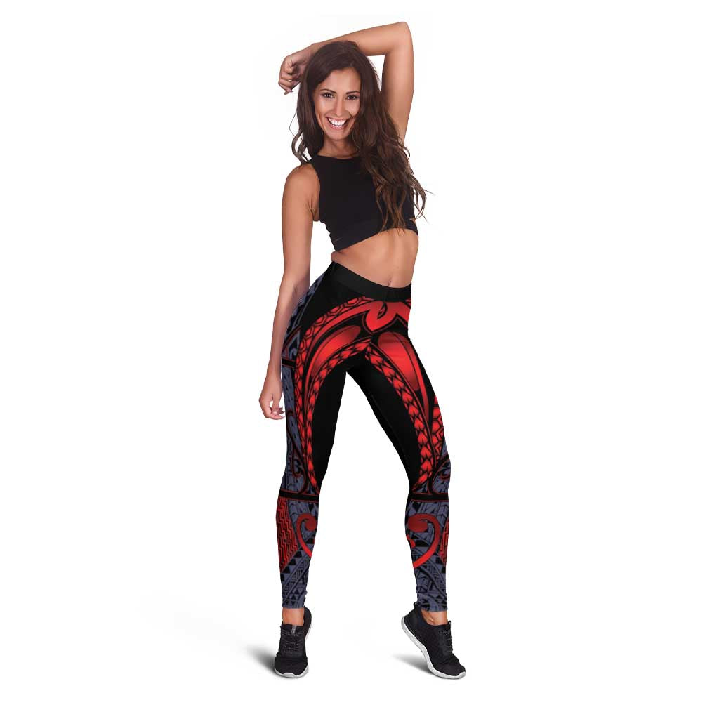 New Zealand Leggings Maori Kiwiana Pattern Tukutuku Motif