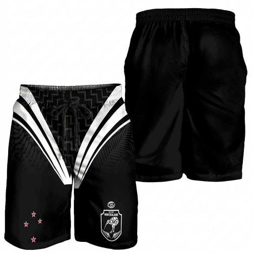 New Zealand Maori Rugby Shorts for Men Aotearoa Tribal Motif Retro Concept