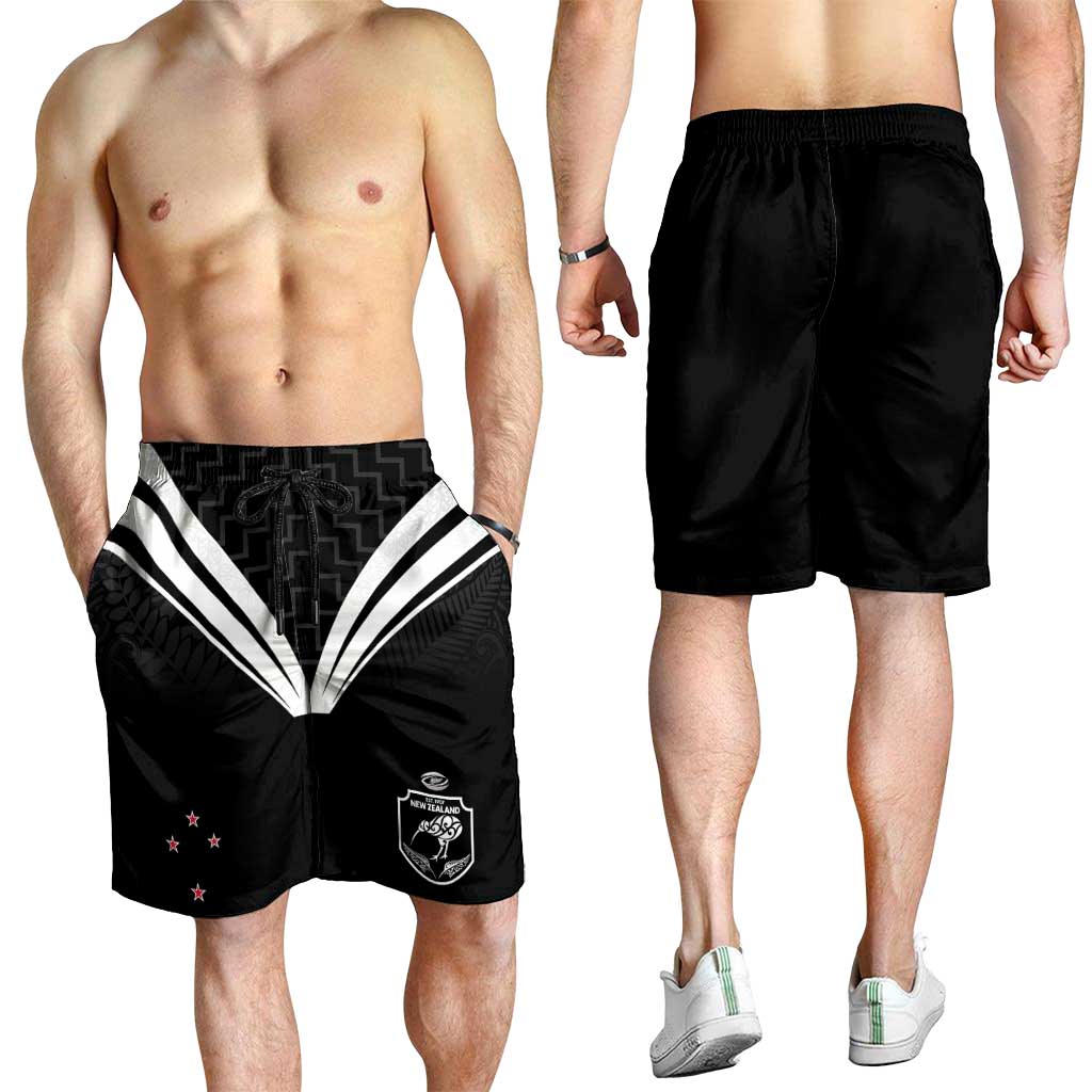 New Zealand Maori Rugby Shorts for Men Aotearoa Tribal Motif Retro Concept