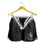 New Zealand Maori Rugby Shorts for Women Aotearoa Tribal Motif Retro Concept