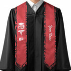 New Zealand Nurse RN 2026 Personalised Graduation Stole Red Maori Pattern Cultural Pride