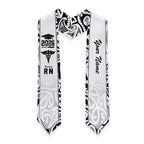 New Zealand Nurse RN 2026 Personalised Graduation Stole White Maori Pattern Cultural Pride