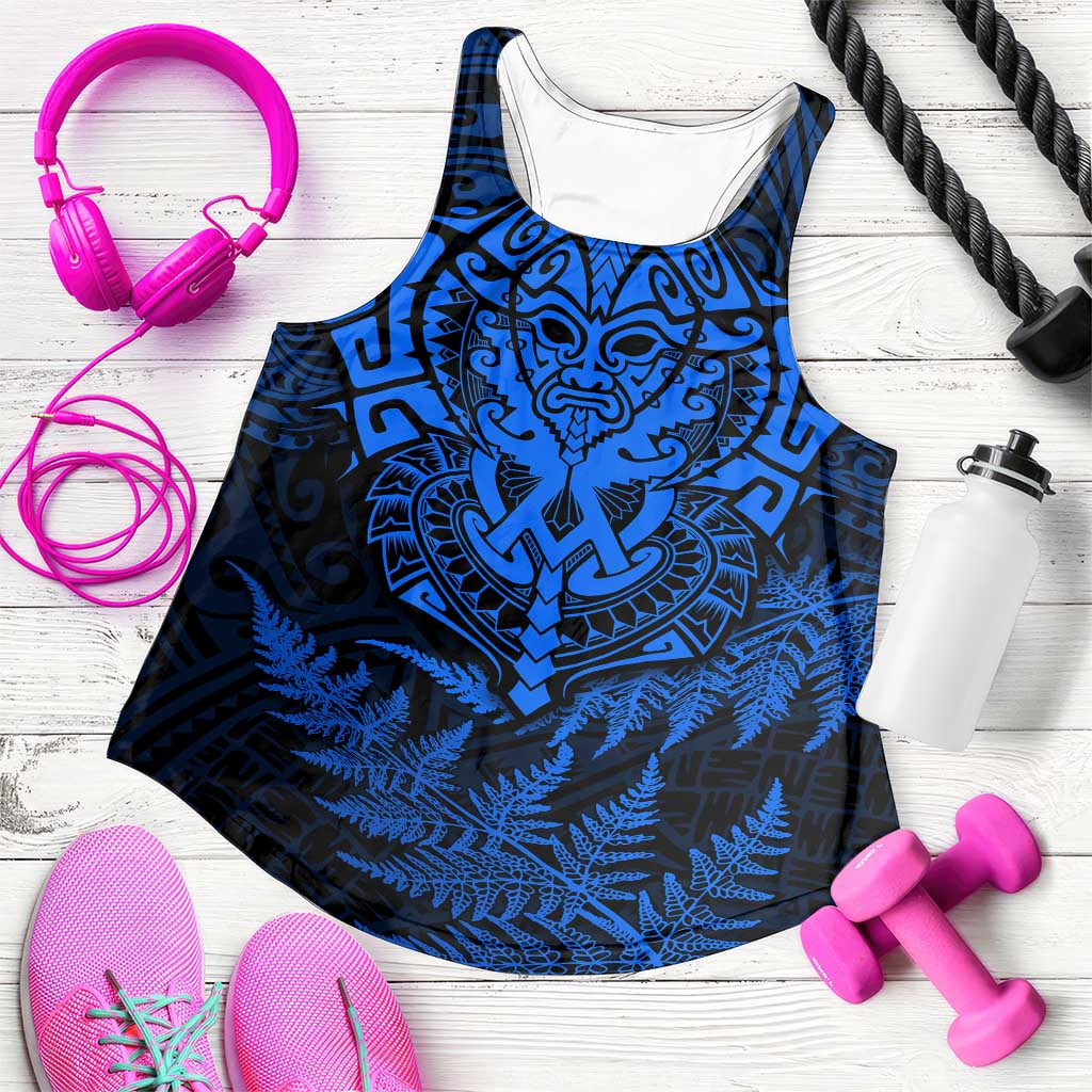 New Zealand Rugby All Blue Women Racerback Tank Silver Fern All Black Mix Ta Moko