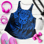New Zealand Rugby All Blue Women Racerback Tank Silver Fern All Black Mix Ta Moko