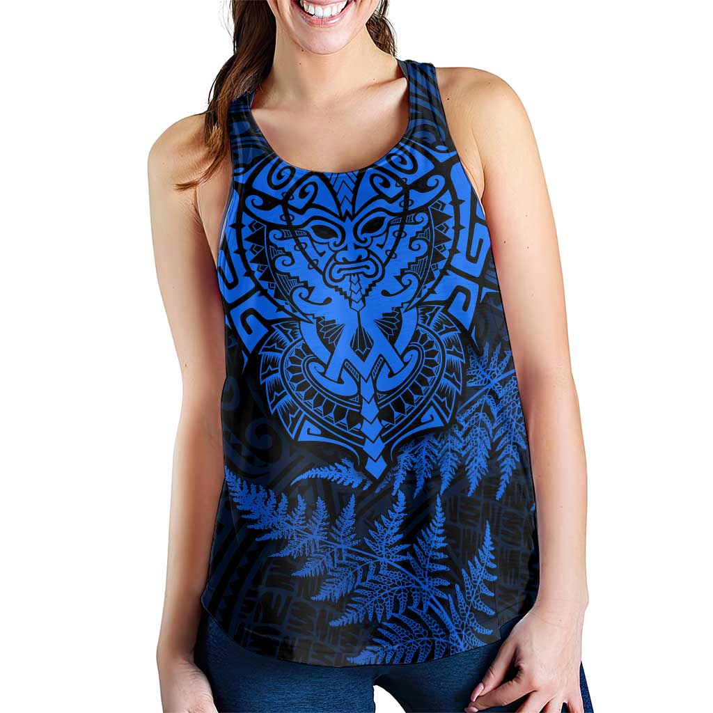 New Zealand Rugby All Blue Women Racerback Tank Silver Fern All Black Mix Ta Moko