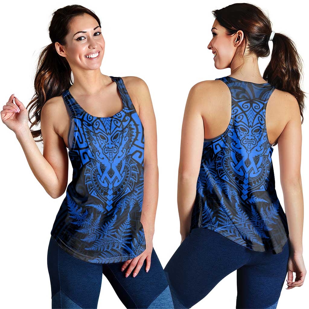 New Zealand Rugby All Blue Women Racerback Tank Silver Fern All Black Mix Ta Moko