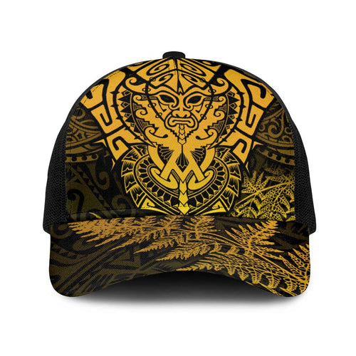 New Zealand Rugby All  Gold Baseball Net Cap Silver Fern All Black Mix Ta Moko - Aussie Hoodie