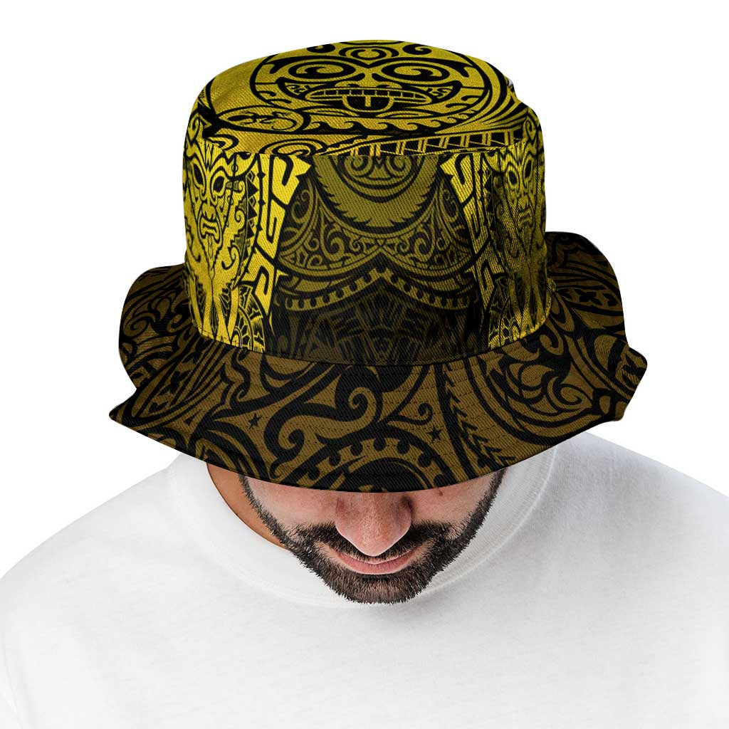 New Zealand Rugby All  Gold Bucket Hat Silver Fern All Black Mix Ta Moko LT09