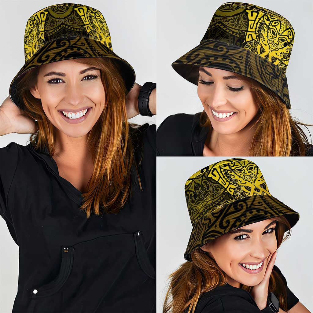 New Zealand Rugby All  Gold Bucket Hat Silver Fern All Black Mix Ta Moko LT09