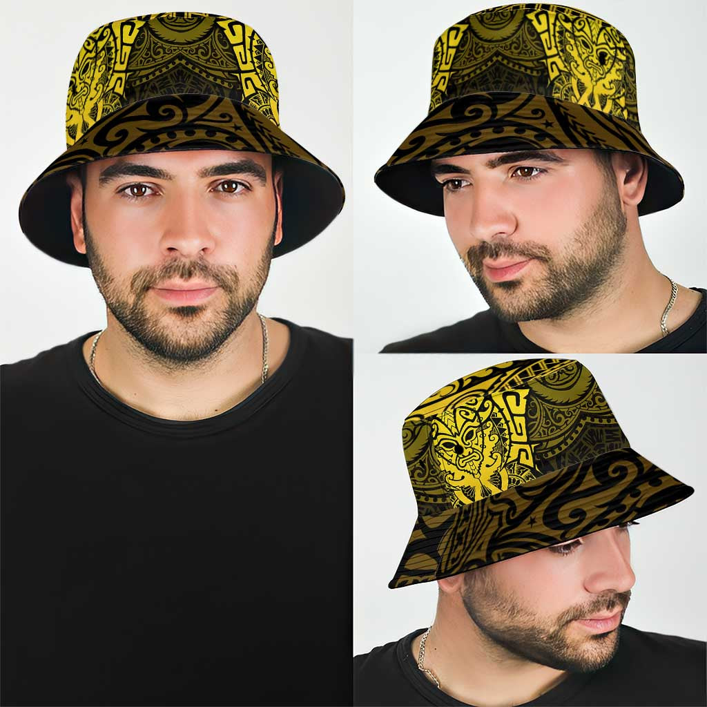 New Zealand Rugby All  Gold Bucket Hat Silver Fern All Black Mix Ta Moko LT09